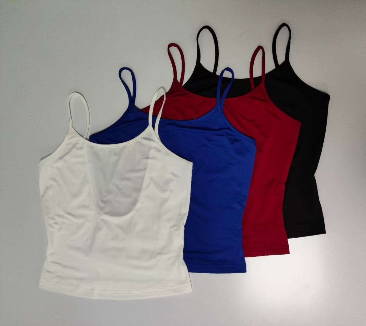 Women's four piece set, camisole vest, navy blue, burgundy black, white