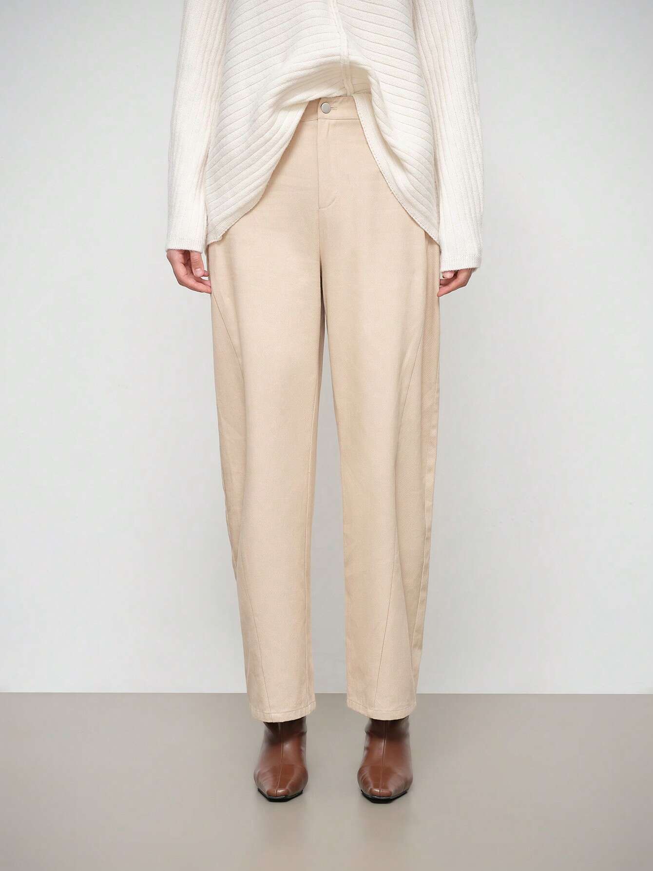 Beige, women's pants, casual suit pants styles